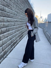 Load image into Gallery viewer, Black High Waisted Wide Leg Joggers