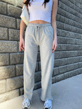 Load image into Gallery viewer, Grey High Waisted Wide Leg Joggers