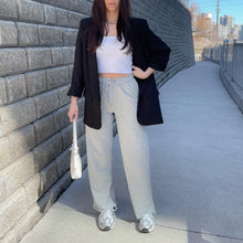 Load image into Gallery viewer, Grey High Waisted Wide Leg Joggers