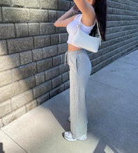 Load image into Gallery viewer, Grey High Waisted Wide Leg Joggers