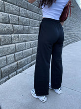 Load image into Gallery viewer, Black High Waisted Wide Leg Joggers
