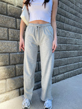 Load image into Gallery viewer, Grey High Waisted Wide Leg Joggers
